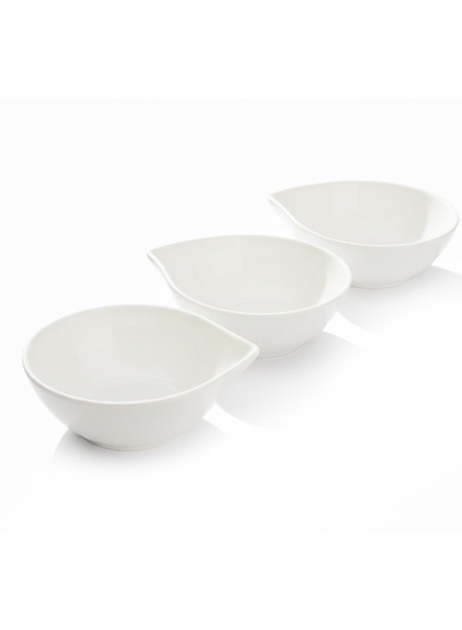 Shallow MAY 3PCS White Porcelain Bowls – 12cm Iftar Serving Set for Dates, Nuts & Ramadan Iftar Serving & Timeless - Image 1